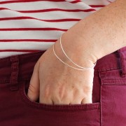 59mm 925 Sterling Silver Jonc Bracelet x1