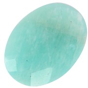 18x13mm Oval faceted gemstone cabochon - Amazonite x1|raw }}