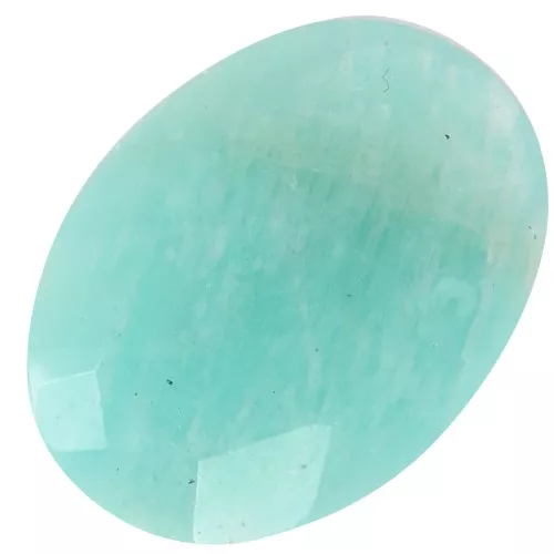 18x13mm Oval faceted gemstone cabochon - Amazonite x1