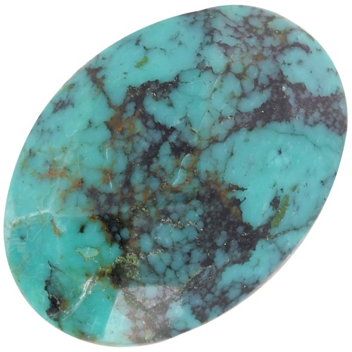 18x13mm Oval faceted gemstone cabochon - Turquoise x1