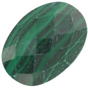 18x13mm Oval faceted gemstone cabochon - Malachite x1|raw }}
