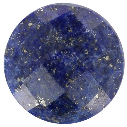 15mm faceted round dyed gemstone Cabochon - Lapis lazuli x1