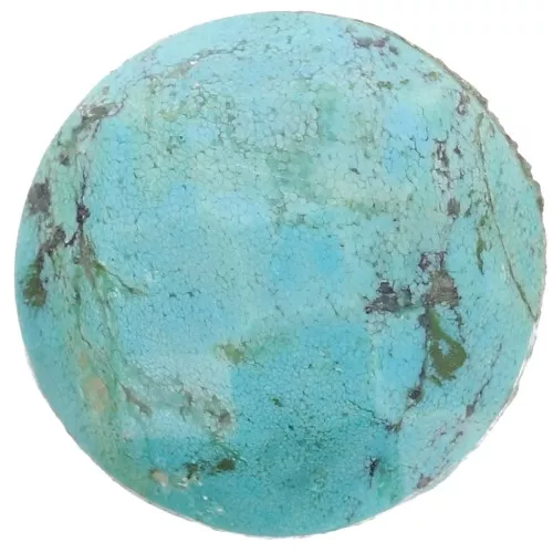 15mm faceted round dyed gemstone Cabochon - Turquoise x1
