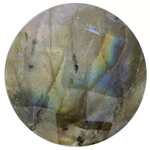 15mm faceted round dyed gemstone Cabochon - Labradorite x1