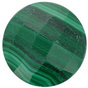 15mm faceted round dyed gemstone Cabochon - Malachite x1