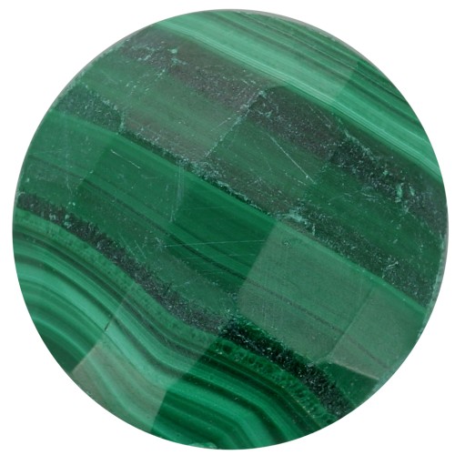 15mm faceted round dyed gemstone Cabochon - Malachite x1