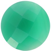 15mm faceted round dyed gemstone Cabochon - Green Onyx x1|raw }}
