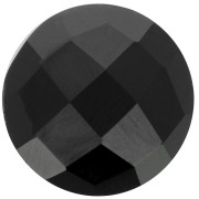 15mm faceted round gemstone Cabochon - Black Onyx x1|raw }}