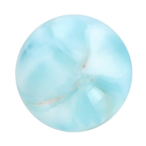 10mm faceted round gemstone Cabochon - Larimar x1