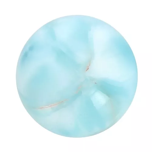 10mm faceted round gemstone Cabochon - Larimar x1