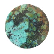 10mm faceted round gemstone Cabochon - Turquoise x1|raw }}