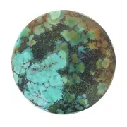 10mm faceted round gemstone Cabochon - Turquoise x1