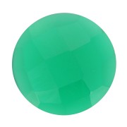 10mm faceted round dyed gemstone Cabochon - Green Onyx x1