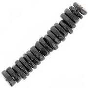 4.5x1.5mm Round faceted Heishi gemstone beads - Black Onyx x20|raw }}