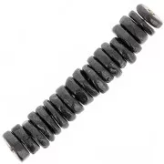 4.5x1.5mm Round faceted Heishi gemstone beads - Black Onyx x20