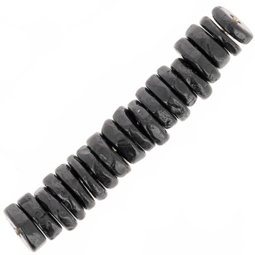 4.5x1.5mm Round faceted Heishi gemstone beads - Black Onyx x20