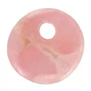 6mm Round gemstone sequin - Rhodochrosite x1