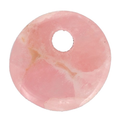 6mm Round gemstone sequin - Rhodochrosite x1