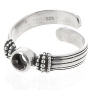 925 Sterling Silver Ring for 4mm flat back cabochon - Size 48 to 54 - oxidized x1|raw }}