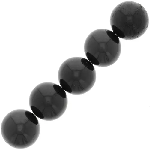 6mm Round gemstone beads - Black Spinel x15