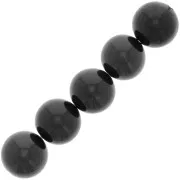 8mm Round gemstone beads - Black Spinel x10