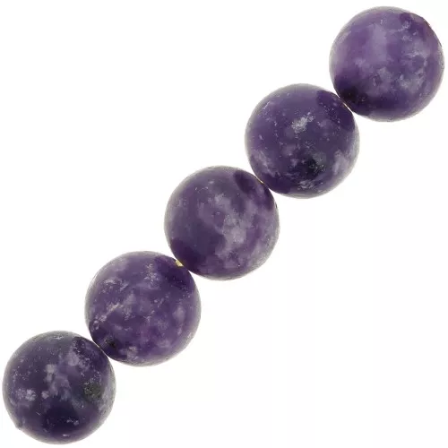 8mm Round gemstone beads - Lepidolite x10