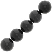 10mm Round gemstone beads - Black Spinel x5