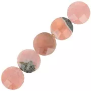 6mm Round faceted gemstone bead - Rhodochrosite x1