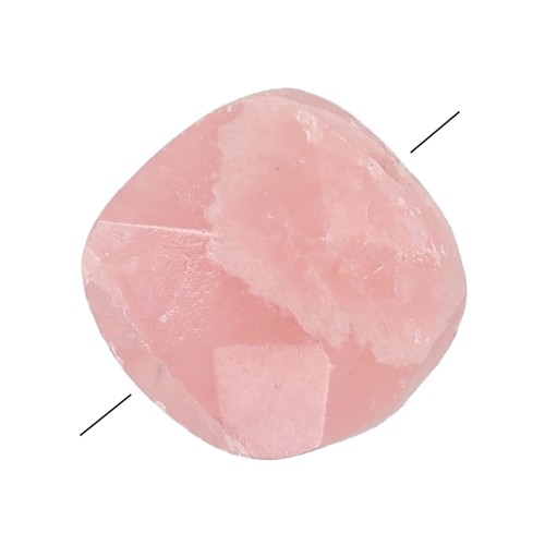 6mm Square faceted gemstone bead - Rhodochrosite x1