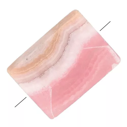7x5mm Rectangle faceted gemstone bead - Rhodochrosite x1