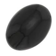 14x10mm Oval gemstone cabochon - Black Spinel x1