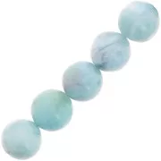 8mm Round gemstone bead - Larimar x1