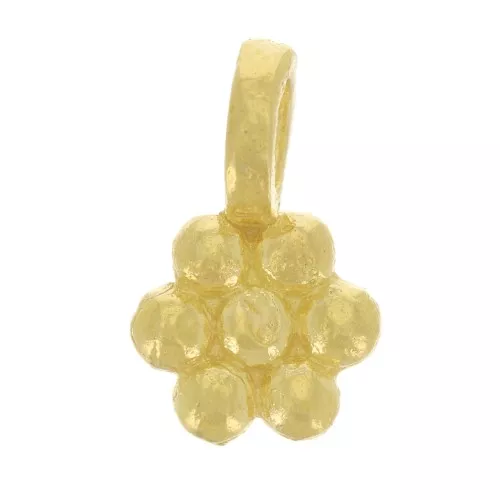 5.5mm 925 Sterling Silver Mini Flower Charm - GOLD tone x1
