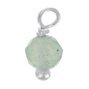 3mm Round faceted charms on 925 Sterling Silver ball head pin - Aventurine x6|raw }}