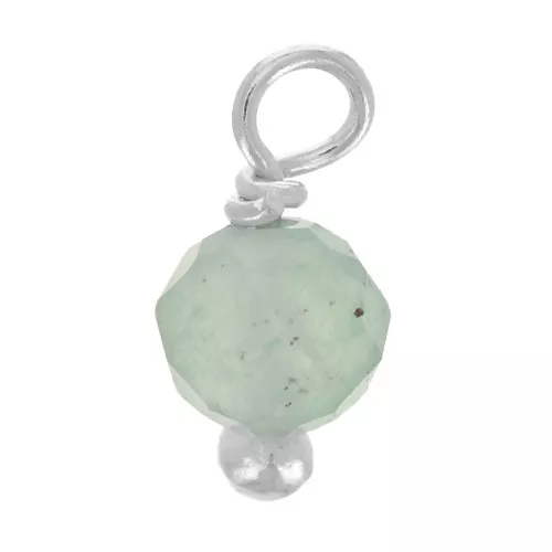 3mm Round faceted charms on 925 Sterling Silver ball head pin - Aventurine x6