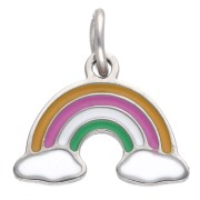 8x10 mm rainbow charm in epoxy resin - 304 stainless steel x1