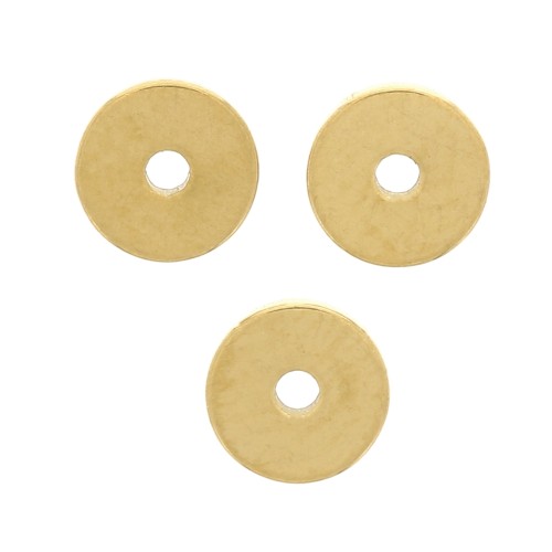 4x0.9mm 304 Stainless Steel Heishi Disc Beads - Flat Disc - Gold Tone x10