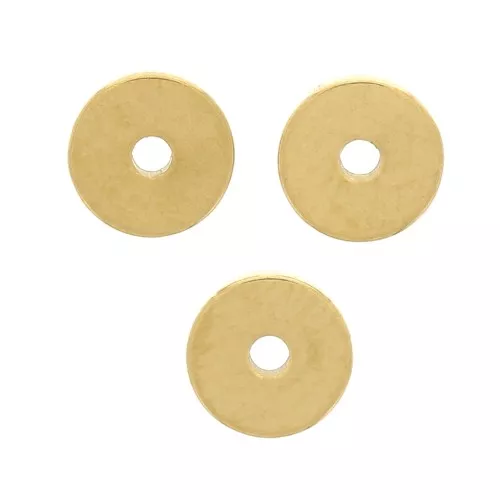 4x0.9mm 304 Stainless Steel Heishi Disc Beads - Flat Disc - Gold Tone x10