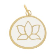 11mm 316L Stainless Steel Epoxy Resin Round Charm - Ivory x1|raw }}