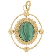 21x16mm Stainless steel 316L Oval pendant for 8x6mm cabochon - Gold Tone x1