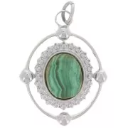 21x16mm Stainless steel 316L Oval pendant for 8x6mm cabochon x1