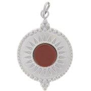 15mm Round sunburst pendant for 6mm cabochon - 316L stainless steel x1