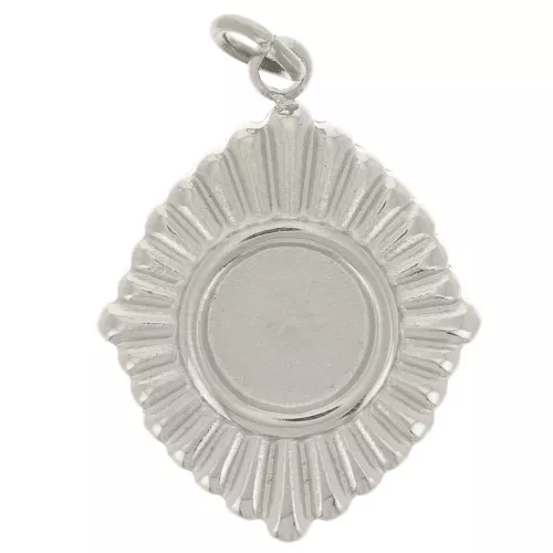 19x14mm Stainless steel 316L Pleated diamond pendant for 6mm cabochon x1