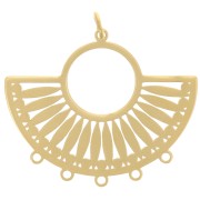 Ethnic chandelier pendant 21.5x26 mm - 5 rings - Gold-plated 316L stainless steel