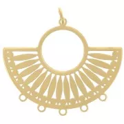 Ethnic chandelier pendant 21.5x26 mm - 5 rings - Gold-plated 316L stainless steel