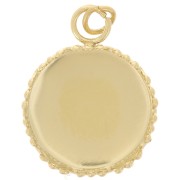 12 mm Cabochon Pendant Setting - Crown Design - Gold-Plated 304 Stainless Steel