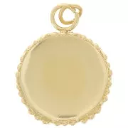 12 mm Cabochon Pendant Setting - Crown Design - Gold-Plated 304 Stainless Steel