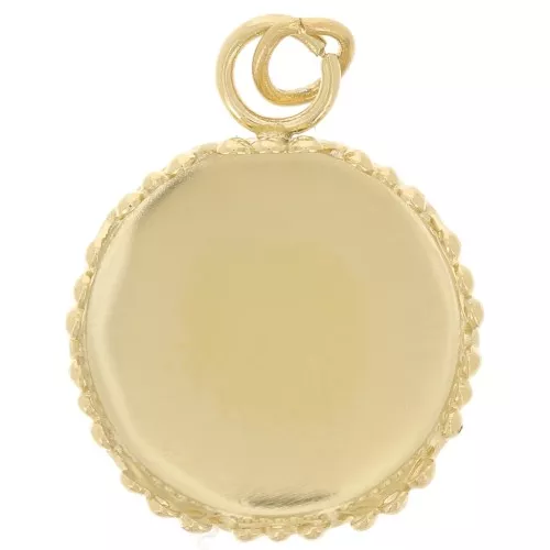 12 mm Cabochon Pendant Setting - Crown Design - Gold-Plated 304 Stainless Steel