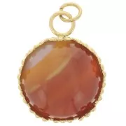 12 mm Cabochon Pendant Setting - Crown Design - Gold-Plated 304 Stainless Steel