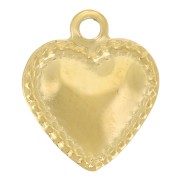 Worked Heart Charm 10x8 mm - 304 Gold Stainless Steel x1|raw }}